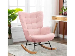 Cadeira de balanço ergonômica para adultos - Cadeira de balanço para áreas externas e internas - Para sala de estar, jardim e quarto - Rosa