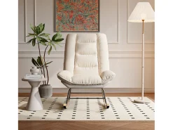 Cadeira de balanço estofada com encosto ajustável para sala de estar - quarto, varanda