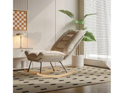 Cadeira de balanço estofada com encosto ajustável para sala de estar - quarto, varanda