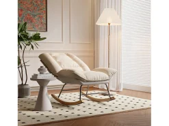 Cadeira de balanço estofada com encosto ajustável para sala de estar - quarto, varanda