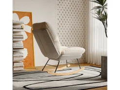 Cadeira de balanço estofada - com encosto ajustável, para sala de estar - quarto