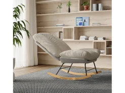Cadeira de balanço estofada - com encosto ajustável, para sala de estar - quarto
