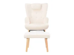 Cadeira de balanço Teddy, chaise longue com apoio de cabeça e apoio para os pés, 150 kg