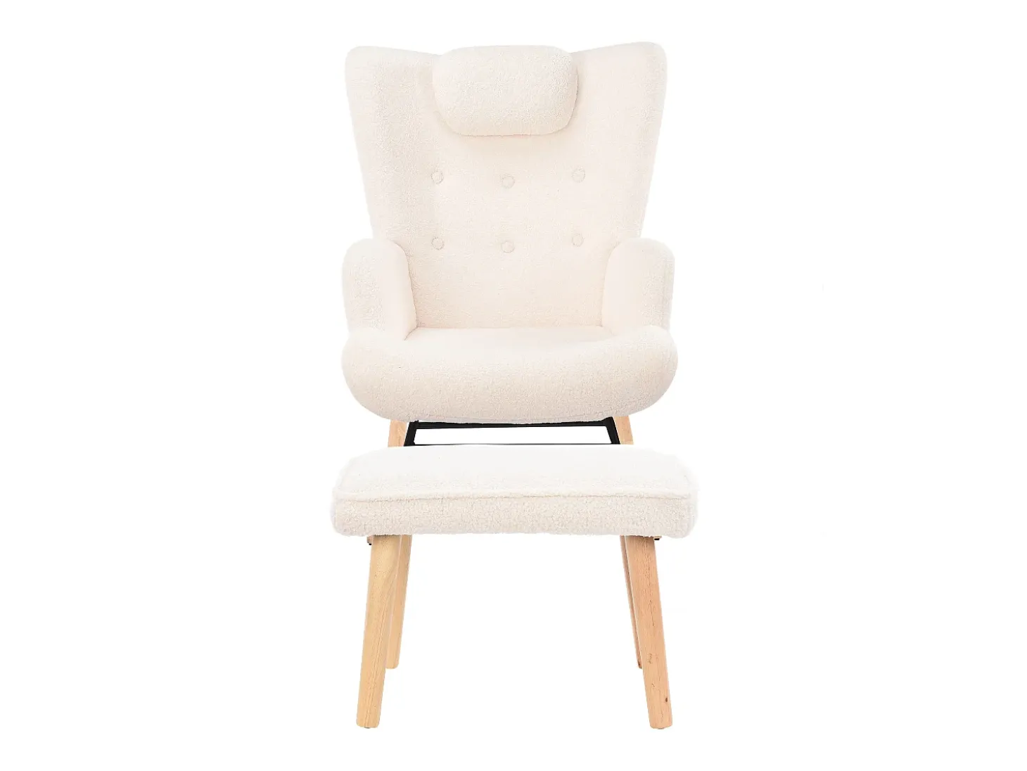 Cadeira de balanço Teddy, chaise longue com apoio de cabeça e apoio para os pés, 150 kg