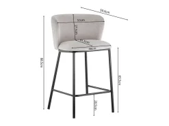 Cadeira de balcão 'Arthus' Tecido Bege, dimensões: A88,5 x L53 x P50,5 cm