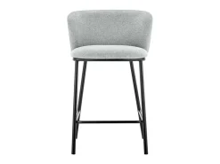 Cadeira de balcão 'Arthus' Tecido Cinza claro, dimensões: A88,5 x L53 x P50,5 cm
