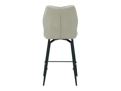 Cadeira de balcão giratória CROFT – Tecido cru – Pés de metal preto – Altura 103 cm – Estilo design/industrial