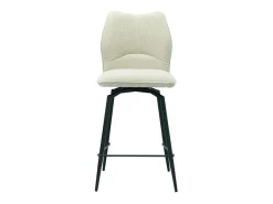Cadeira de balcão giratória CROFT – Tecido cru – Pés de metal preto – Altura 103 cm – Estilo design/industrial