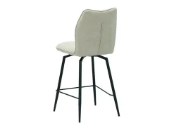 Cadeira de balcão giratória CROFT – Tecido cru – Pés de metal preto – Altura 103 cm – Estilo design/industrial