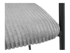Cadeira de balcão IMANY – Veludo cotelê cinza escuro – Com braços – Pés em metal preto – Estilo design/industrial