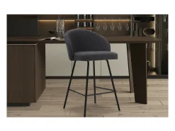 Cadeira de balcão 'Juni' Bouclé Cinza, dimensões: A87 x L52 x P51 cm