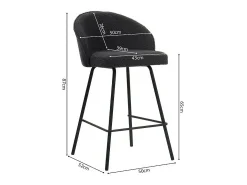 Cadeira de balcão 'Juni' Bouclé Cinza, dimensões: A87 x L52 x P51 cm