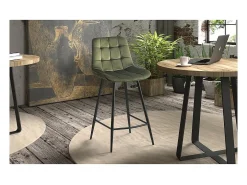 Cadeira de balcão 'Jute' Veludo Verde, dimensões: A95 x L46 x P36 cm