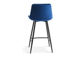Cadeira de balcão 'Jute' Veludo Azul, dimensões: A95 x L46 x P36 cm