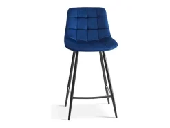 Cadeira de balcão 'Jute' Veludo Azul, dimensões: A95 x L46 x P36 cm