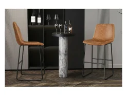 Cadeira de balcão MANCO PU Cognac, dimensões: A93 x L48 x P56 cm, ideal para a sua cozinha/balcão.