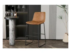 Cadeira de balcão MANCO PU Cognac, dimensões: A93 x L48 x P56 cm, ideal para a sua cozinha/balcão.