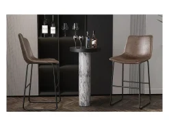 Cadeira de balcão MANCO PU Marrom Escuro, dimensões: H93 x L48 x P56 cm, ideal para sua cozinha/balcão.