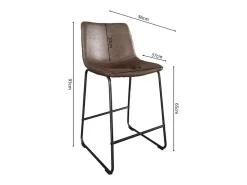 Cadeira de balcão MANCO PU Marrom Escuro, dimensões: H93 x L48 x P56 cm, ideal para sua cozinha/balcão.