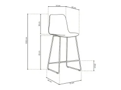 Cadeira de balcão 'Mario' PP Cinza, dimensões: A100,5 x L51 x P44cm