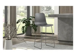 Cadeira de balcão 'Mario' PP Cinza, dimensões: A100,5 x L51 x P44cm