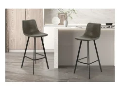 Cadeira de balcão 'Ozan' PU Cinza, dimensões: A108 x L49 x P47 cm