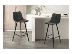 Cadeira de balcão 'Ozon' PU Preta, dimensões: A108 x L45 x P49 cm
