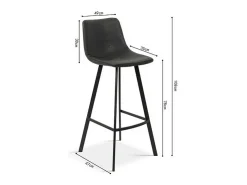 Cadeira de balcão 'Ozon' PU Preta, dimensões: A108 x L45 x P49 cm