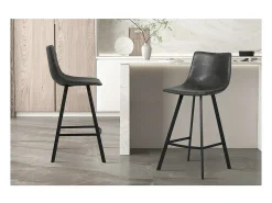 Cadeira de balcão 'Ozon' PU Preto, dimensões: A98 x L45 x P49 cm.