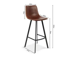 Cadeira de balcão 'Ozon' PU Cognac, dimensões: A108 x L45 x P49 cm