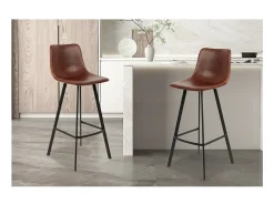 Cadeira de balcão 'Ozon' PU Cognac, dimensões: A108 x L45 x P49 cm