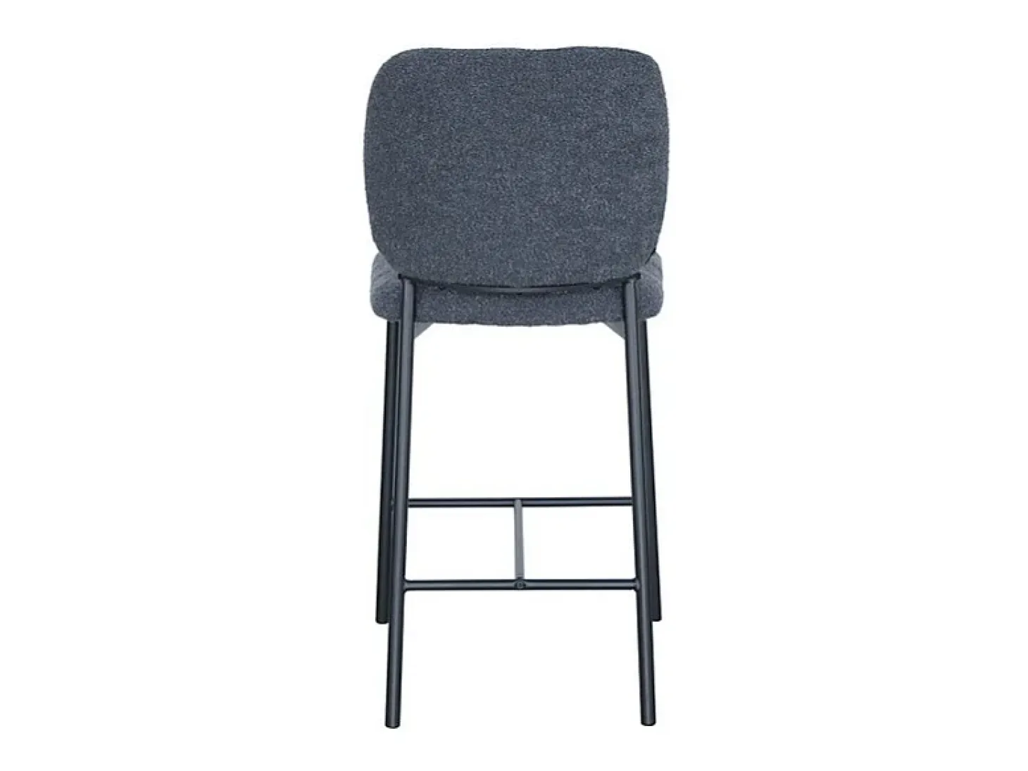 Cadeira de balcão RITA – Tecido cinza escuro – Pés em metal preto – Altura 99 cm – Estilo design/industrial