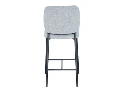 Cadeira de balcão RITA – Tecido cinza claro – Pés de metal preto – Altura 99 cm – Estilo design/industrial
