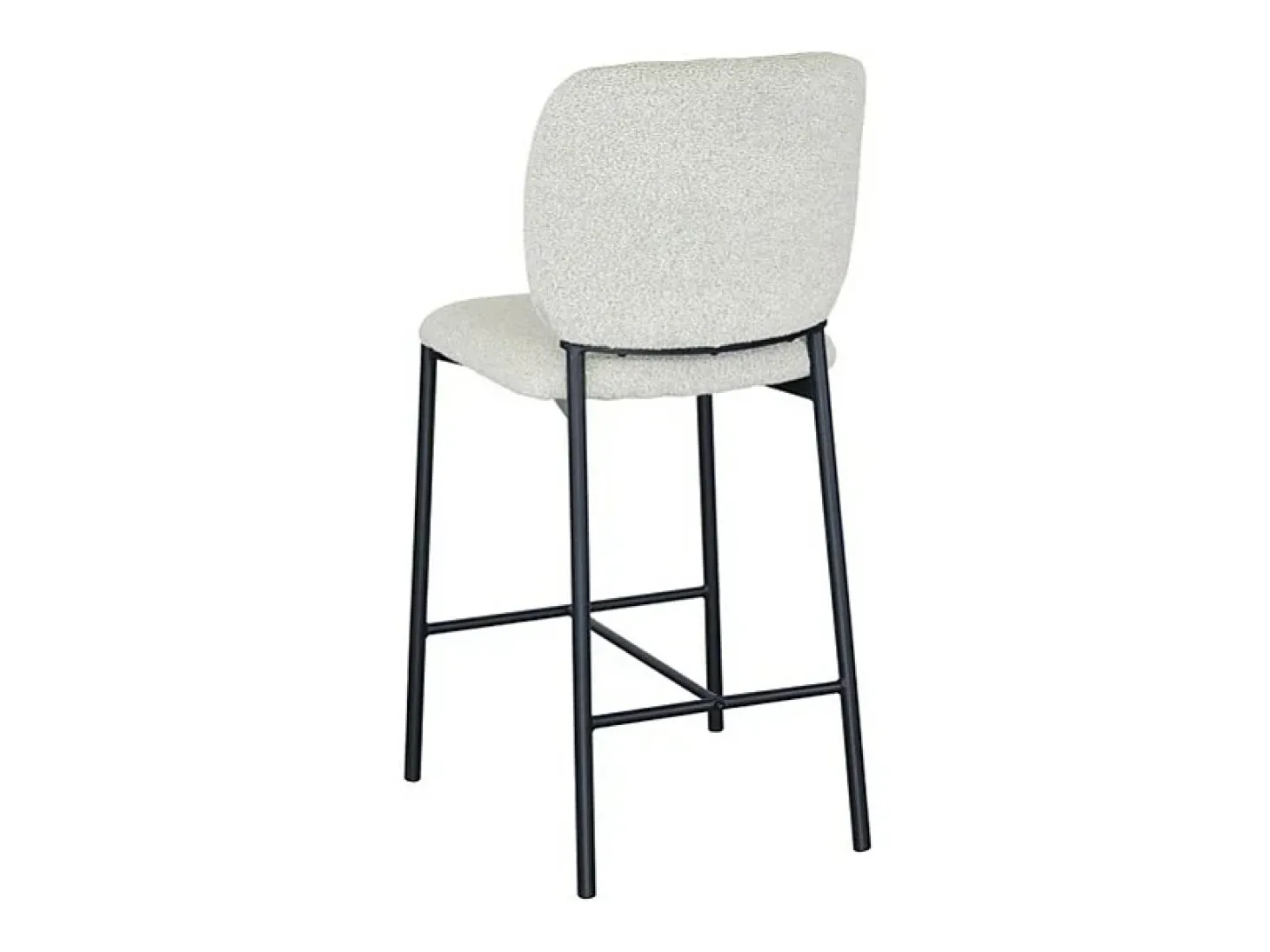 Cadeira de balcão RITA – Tecido bege – Pés de metal preto – Altura 99 cm – Estilo design/industrial