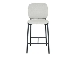 Cadeira de balcão RITA – Tecido bege – Pés de metal preto – Altura 99 cm – Estilo design/industrial