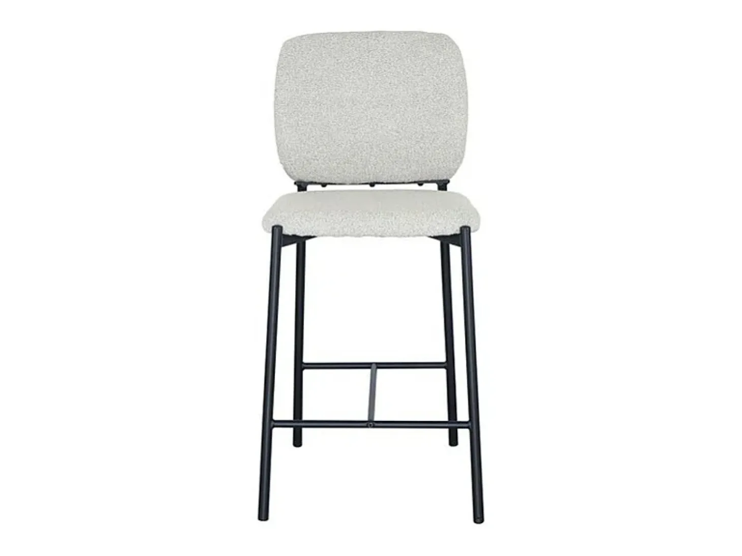 Cadeira de balcão RITA – Tecido bege – Pés de metal preto – Altura 99 cm – Estilo design/industrial