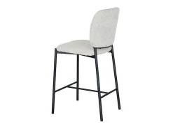 Cadeira de balcão RITA – Tecido bege – Pés de metal preto – Altura 99 cm – Estilo design/industrial