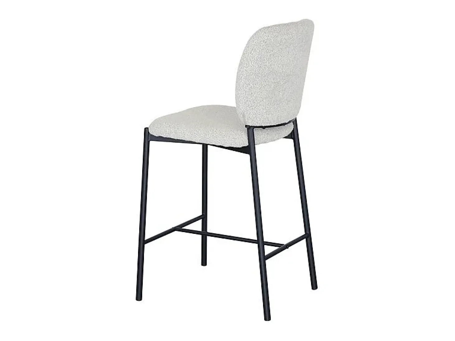 Cadeira de balcão RITA – Tecido bege – Pés de metal preto – Altura 99 cm – Estilo design/industrial