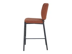 Cadeira de balcão RITA – Tecido marrom ferrugem – Pés de metal preto – Altura 99 cm – Estilo design/industrial