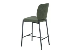 Cadeira de balcão RITA – Tecido verde – Pés de metal preto – Altura 99 cm – Estilo design/industrial