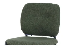 Cadeira de balcão RITA – Tecido verde – Pés de metal preto – Altura 99 cm – Estilo design/industrial