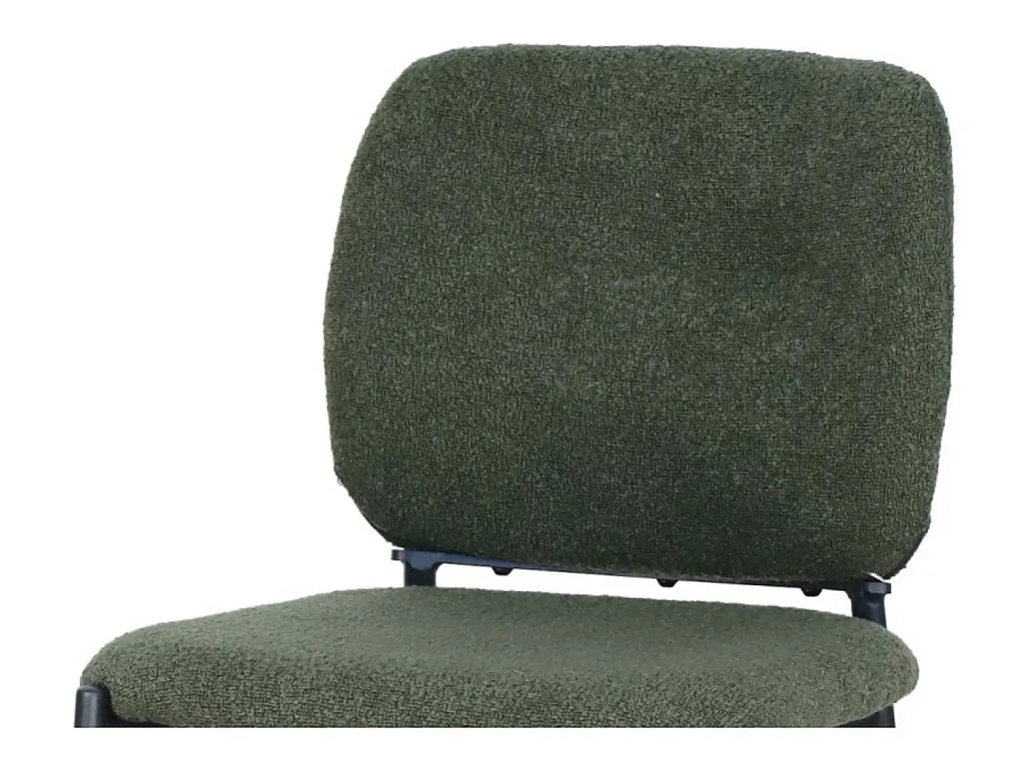 Cadeira de balcão RITA – Tecido verde – Pés de metal preto – Altura 99 cm – Estilo design/industrial