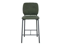 Cadeira de balcão RITA – Tecido verde – Pés de metal preto – Altura 99 cm – Estilo design/industrial