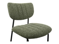 Cadeira de balcão VENTURA – Tecido verde sálvia – Pés em metal preto – Altura 97 cm – Estilo design/industrial