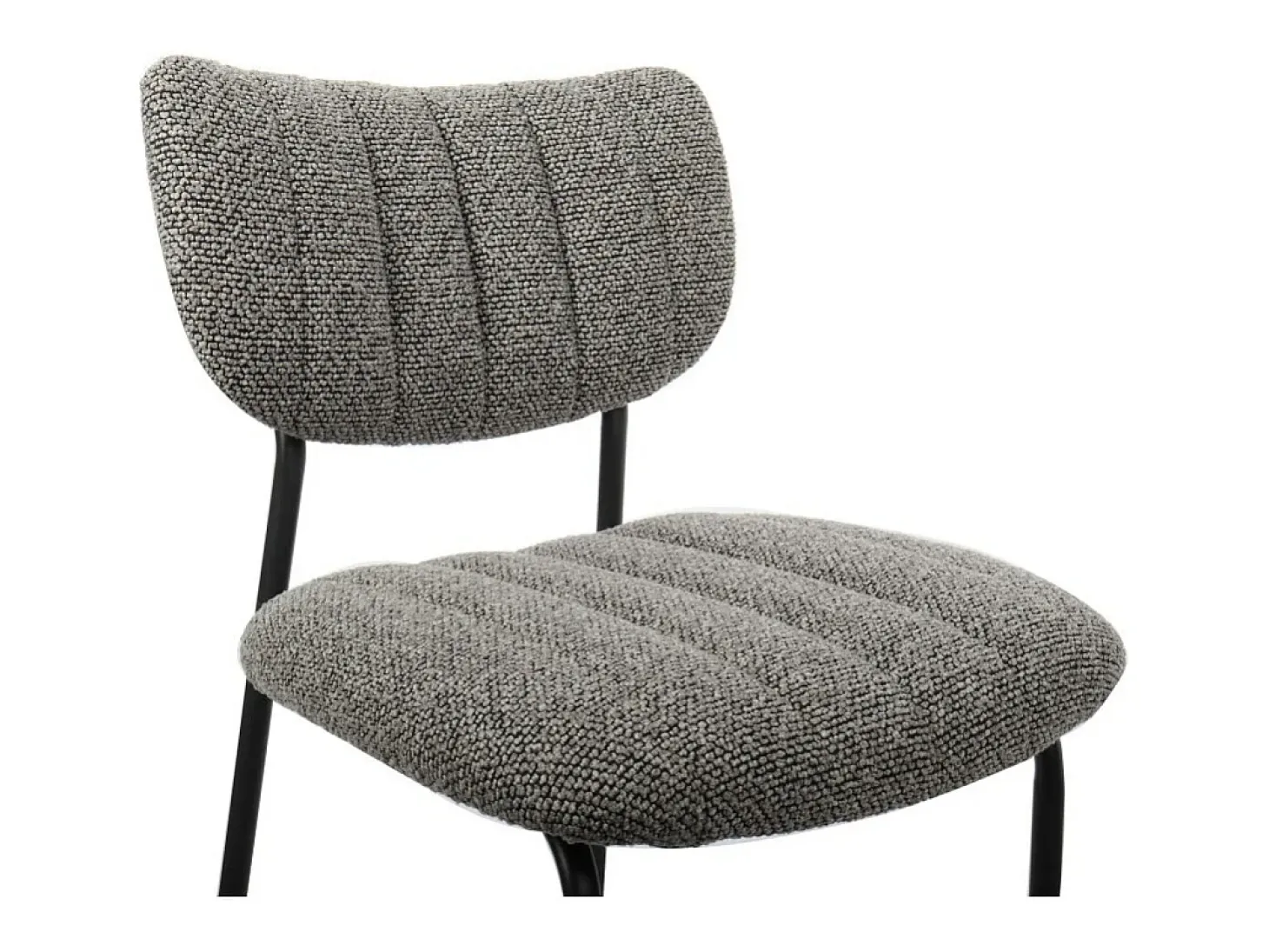 Cadeira de balcão VENTURA – Tecido cinza escuro – Pés de metal preto – Altura 97 cm – Estilo design/industrial
