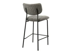 Cadeira de balcão VENTURA – Tecido cinza escuro – Pés de metal preto – Altura 97 cm – Estilo design/industrial