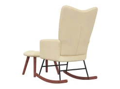 Cadeira de baloiçar com banco veludo branco nata PT484671
