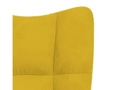 Cadeira de baloiçar com banco veludo amarelo mostarda