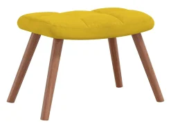 Cadeira de baloiçar com banco veludo amarelo mostarda