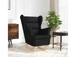 Cadeira de baloiço | Poltrona | Cadeira Relax 74x90x102 cm tecido preto SHL335506